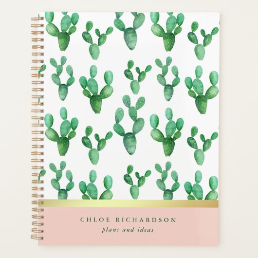 Cactus tendance | Blush et Faux Gold Desert Motif (Devant)