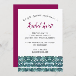 Cactus Texture Graduation Invitation