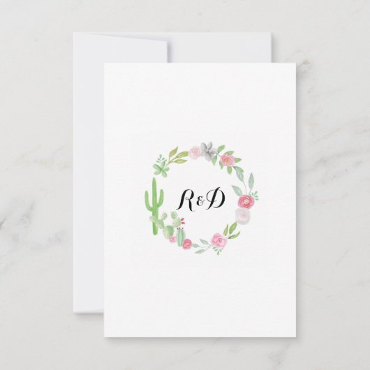 Cactus Thank You Kaarten Krans Fiesta Bruiloft (Achterkant)