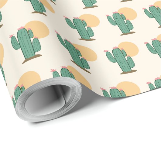 Cactus Thema Gift Wrapping Papier (Rol Hoek)