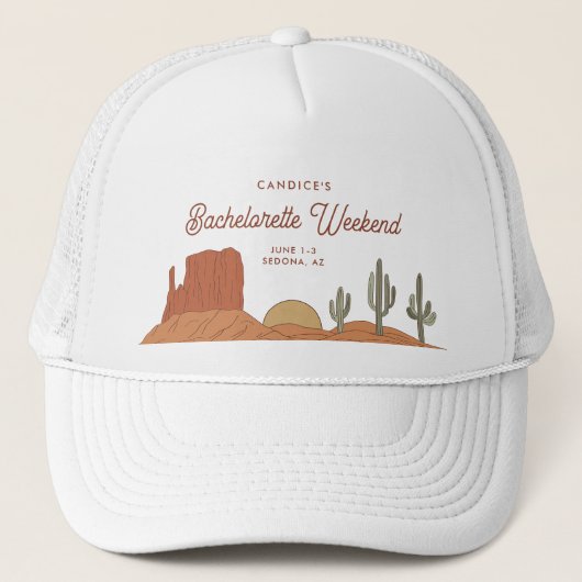 Cactus thema woestijn Bachelorette Trucker Pet (Voorkant)