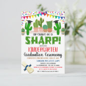 Cactus Thème Succulent Graduation Invitation (Debout devant)