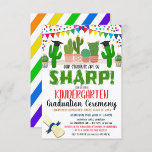 Cactus Thème Succulent Graduation Invitation