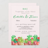 Cactus Thgerespecteerde Wedding Invitation Kaart (Voorkant / Achterkant)