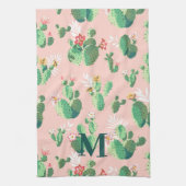 Cactus Thlekte keukenhanddoek met Initiaal (Verticaal)