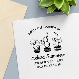 Cactus Trio Desert Aangepast Retouradres Zelfinktende Stempel