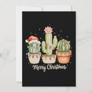 Cactus Trio Kerstman Kerstverlichting Prettig Kers Kaart