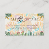 Cactus Tropical Palm Tree Desert Boho Wedding Informatiekaartje (Voorkant)