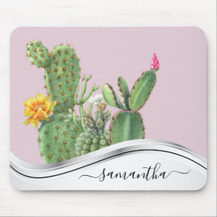 Cactus Tuin Aquarel Handgeschreven Naam Muismat