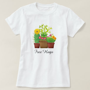 Cactus Tuin Dames Wit T-Shirt met Gratis Knuffels