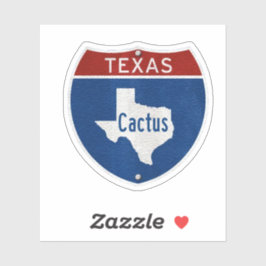 Cactus TX verkeersbord Sticker