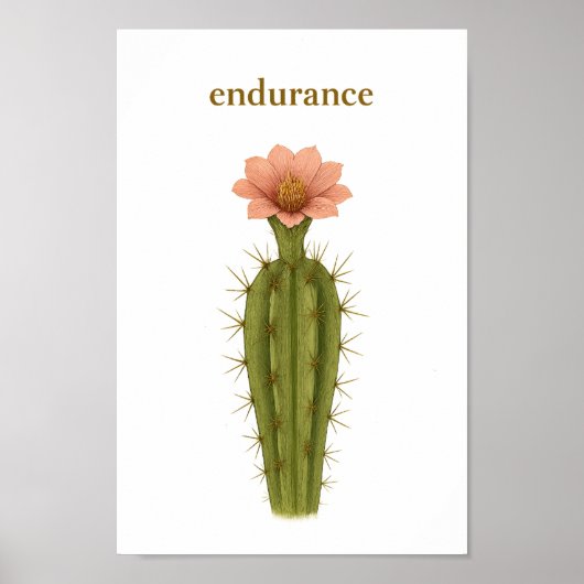 Cactus — uithoudingsvermogen poster (Voorkant)