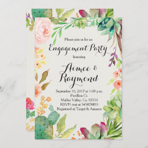 Cactus Verloving Invitations Kaart
