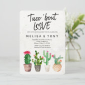 Cactus verlovingsfeest Uitnodiging Taco Over Liefd (Staand voorkant)