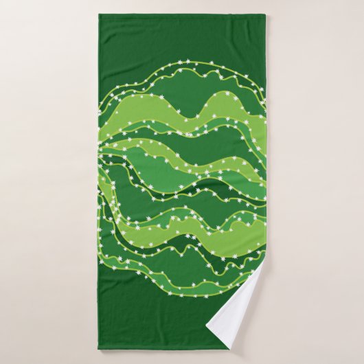 Cactus vert : motif abstrait naturel. (Serviette de bain)