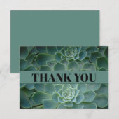 Cactus verts / Cartes de remerciements succulentes (Devant / Derrière)