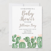 Cactus vetplant cute babyshower uitnodiging (Voorkant)