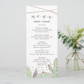 Cactus & vetplanten Geometrisch Terrarium diner Menu (Staand voorkant)