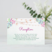 Cactus vetplanten String Lights Bruiloft Informatiekaartje (Staand voorkant)