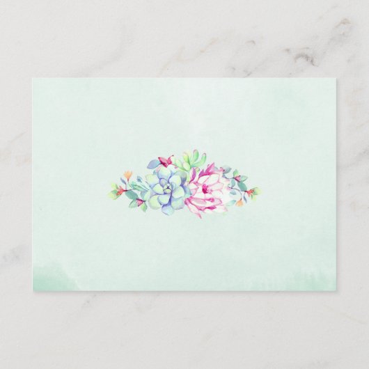 Cactus vetplanten String Lights Bruiloft Informatiekaartje (Achterkant)