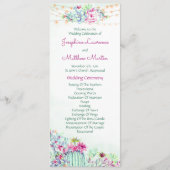 Cactus vetplanten String Lights Trouwprogramma's Programma (Voorkant)