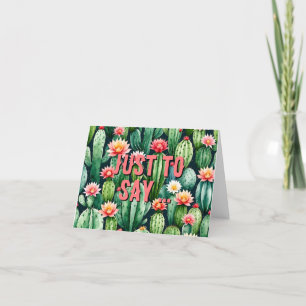Cactus vetplanten waterverf Gevouwen Dank u kaart