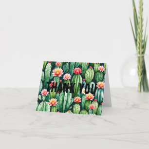 Cactus vetplanten waterverf Gevouwen Dank u kaart