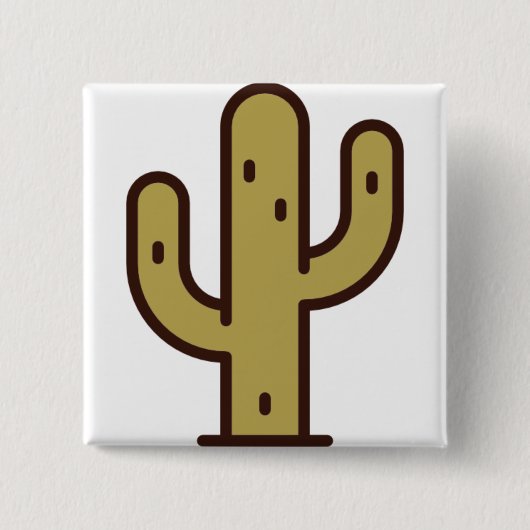 cactus vierkante button 5,1 cm (Voorkant)