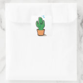 Cactus Vierkante Sticker (Tas)