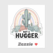 Cactus Vinyl Niet een Knuffelaar Sticker (Vel)
