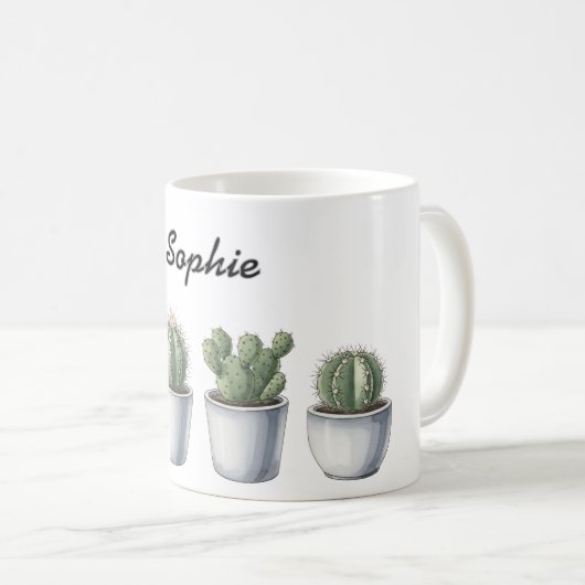 Cactus watercolour mug (Devant droit)
