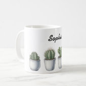 Cactus watercolour mug koffiemok (Voorkant links)