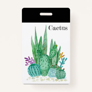 Cactus waterverf cacti bloemen florale desert illu badge