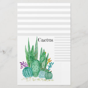 Cactus waterverf cacti bloemen florale desert illu briefpapier