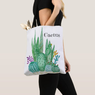 Cactus waterverf cacti bloemen florale desert illu draagtas