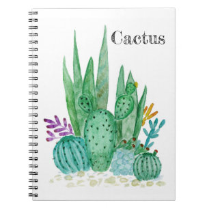 Cactus waterverf cacti bloemen florale desert illu notitieboek