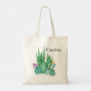 Cactus waterverf cacti bloemen florale desert illu tote bag