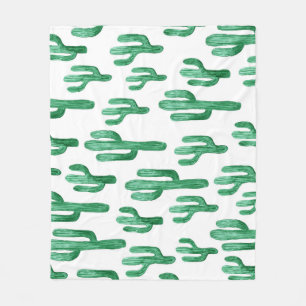 Cactus waterverf: handgetekende illustratie fleece deken