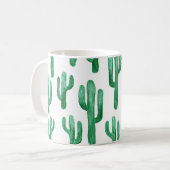 Cactus waterverf: handgetekende illustratie koffiemok (Voorkant links)