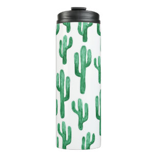 Cactus waterverf: handgetekende illustratie thermosbeker