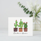 Cactus Waterverf in potten Briefkaart (Staand voorkant)