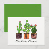 Cactus Waterverf in potten Briefkaart (Voorkant / Achterkant)