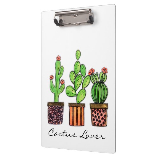 Cactus Waterverf in potten Klembord (Links)