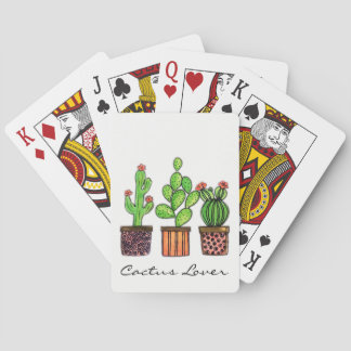 Cactus Waterverf in potten Pokerkaarten