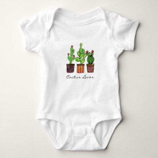 Cactus Waterverf in potten Romper (Voorkant)