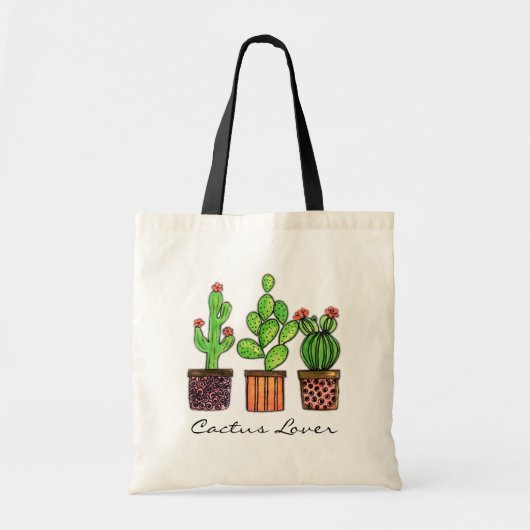 Cactus Waterverf in potten Tote Bag (Voorkant)
