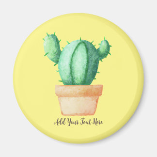Cactus Waterverf Kunst - Plant Lovers T-shirt Magneet
