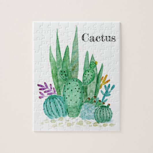 Cactus, waterverf legpuzzel (Verticaal)