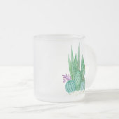 Cactus, waterverf matglas koffiemok (Voorkant rechts)