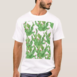 Cactus Waterverf: naadloze patroonachtergrond T-shirt